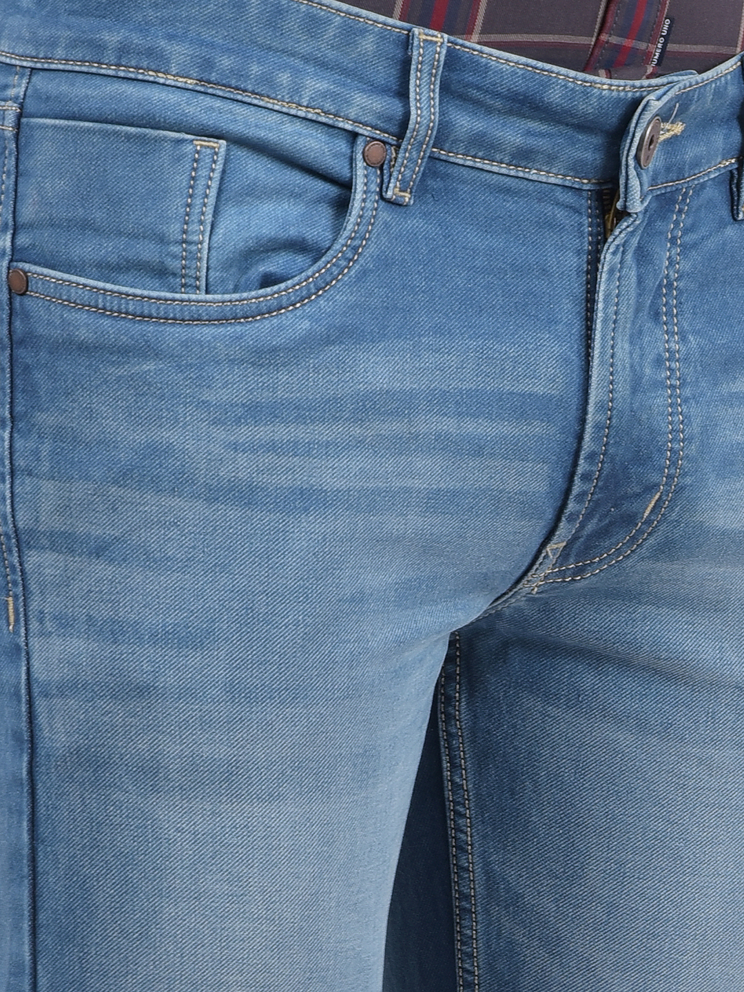Numero Uno Men Solid Light Blue Jeans